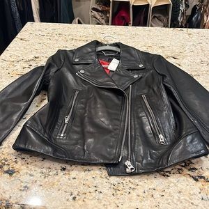 Never worn Rag and Bone Black leather coat